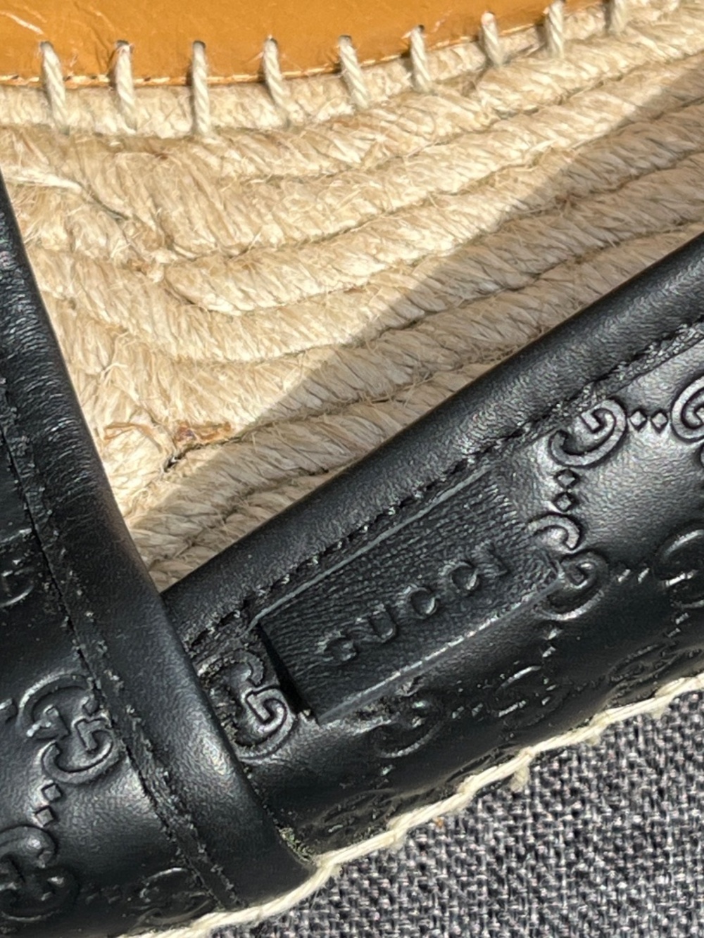 Gucci Microguccissima Signature Espadrilles 37 7 7.5 Calfskin Black Leather Shoe - Picture 10 of 16